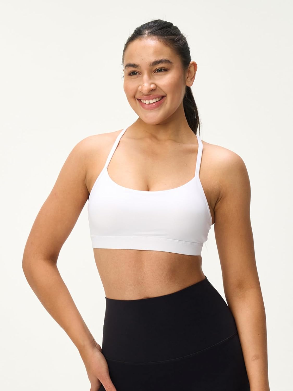 Skiennix Women's Y-Back Padded Sports Bra - Soft, Strappy U-Neck for Low Impact Yoga & Pilates
