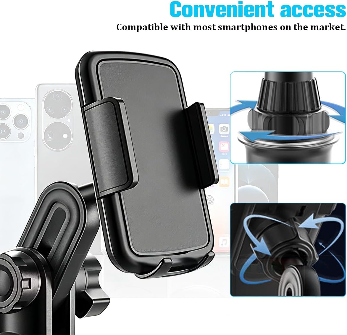 360 Degree Adjustable Car Cup Phone Holder