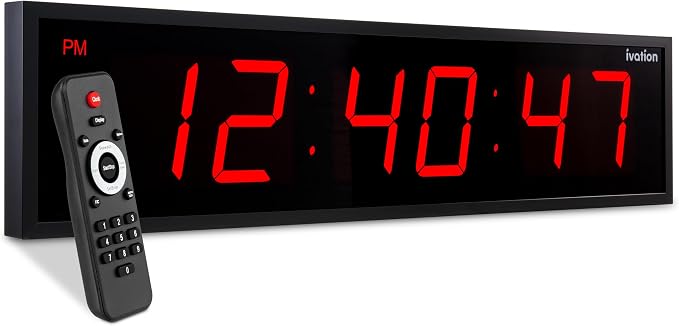 Ivation Oversized 24" Large Digital LED Clock | Big Digital Clock