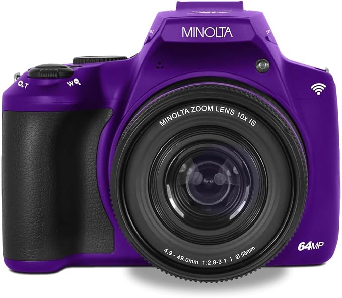 Minolta 64MP Digital Camera – 10x Optical Zoom, 4K Ultra HD Video, Macro