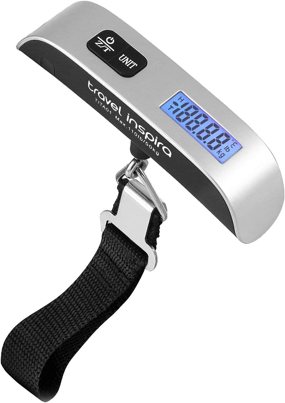 Travel Inspira Luggage Scale - Portable Digital Hanging Baggage Scale Up to 110 lbs | Battery Included