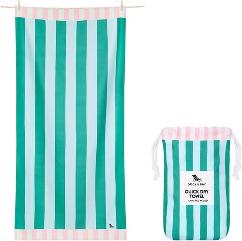 Dock & Bay Beach Towel - Quick Dry & Sand Free - Compact & Lightweight - 100% Recycled - Pastel Pier - Large (160x90cm)
