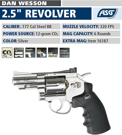 Dan Wesson Air Pistol | .177 Cal CO2 BB Gun Revolver - Realistic Design & High Performance