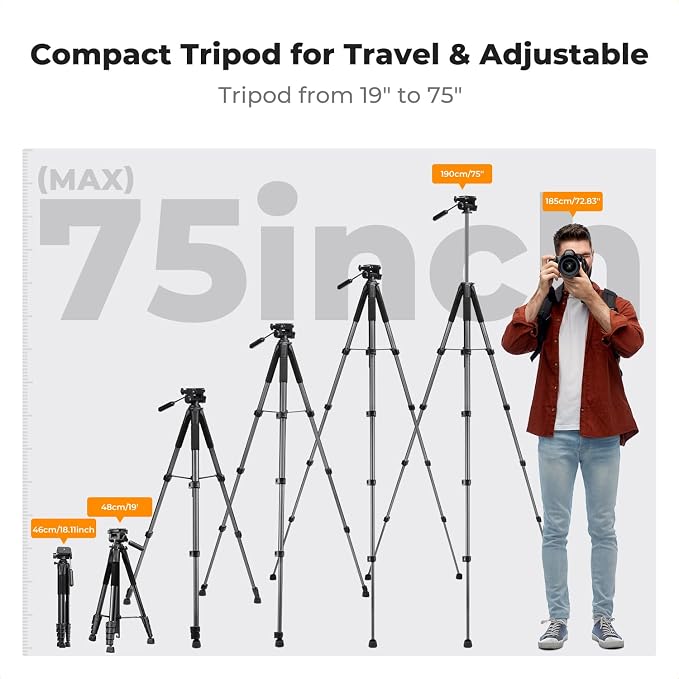 K&F CONCEPT Camera Tripod, Cellphone Clip