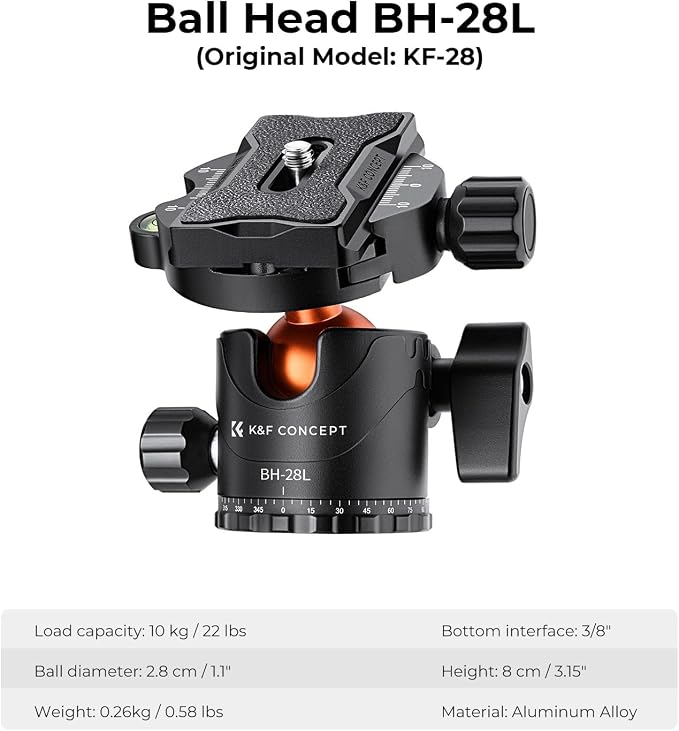 K&F CONCEPT 94 Inch Camera Tripods 4 Section Ultra High Aluminum Professional