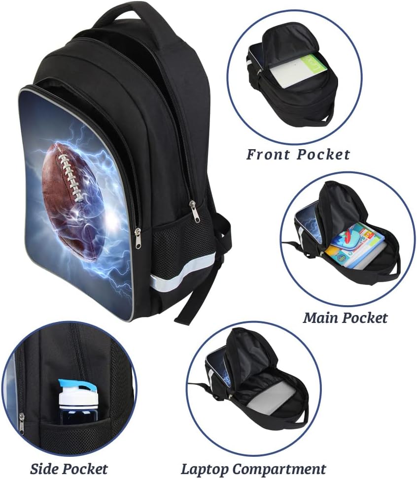 Skiennix Luminous 3D Print School Backpack - Large Capacity & Lightweight Design for Kids