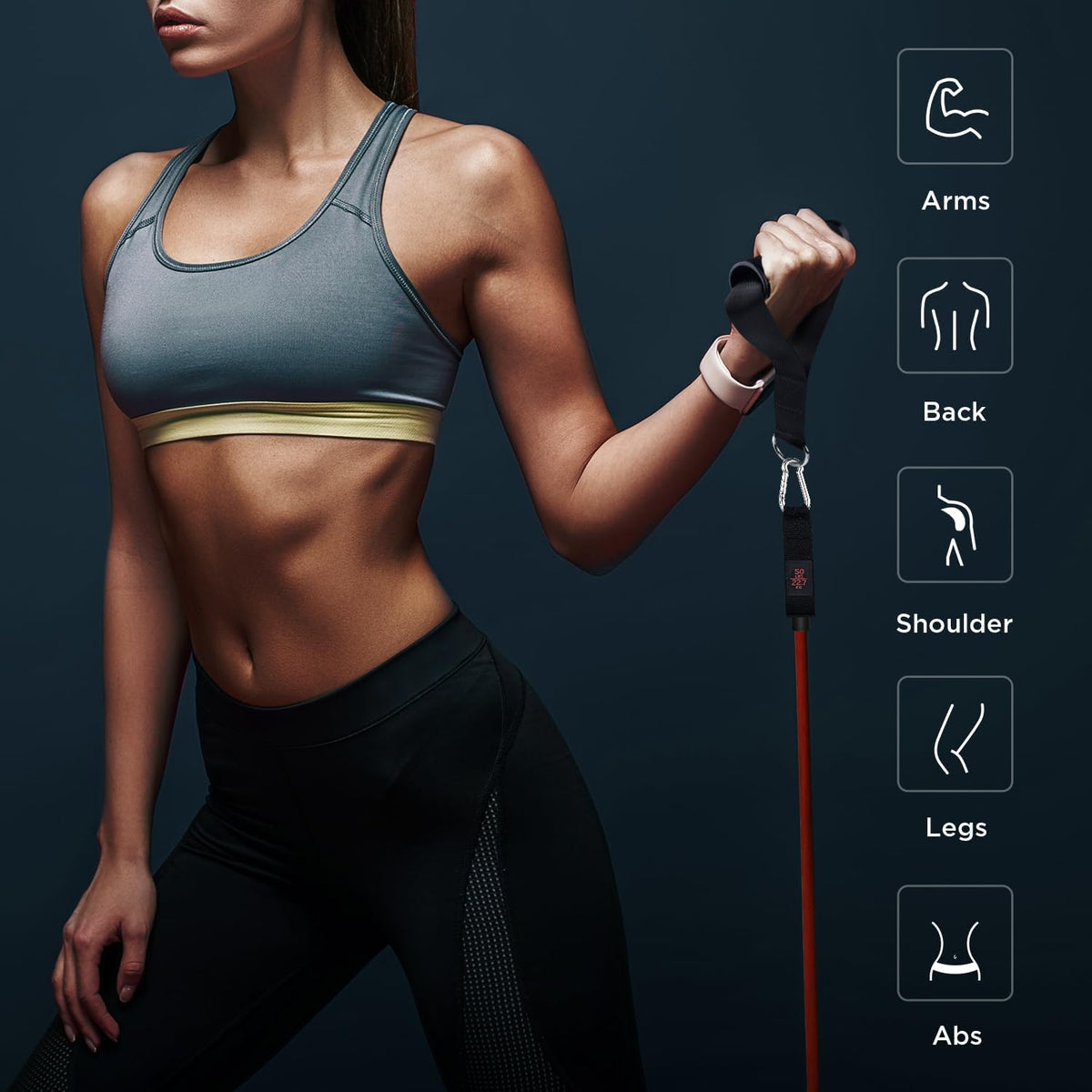 Simmgud Resistance Bands Set - Versatile Exercise Bands with Handles & Door Anchor | 150 LBS for Home Gym