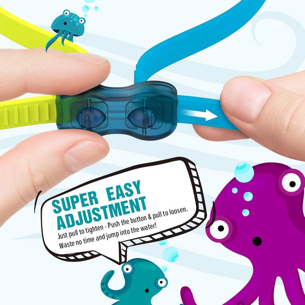 OutdoorMaster Kids Swim Goggles - Quick Adjustable Strap for Comfortable Swimming | 2 Pack