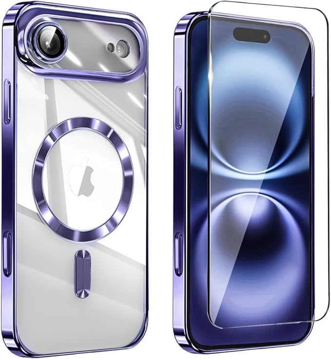 Magnetic Glossy Case for iPhone 17 Air, iPhone 17Air Phone Case Slim Clear