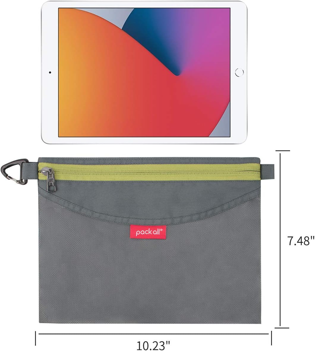 pack all Water-Resistant Zipper Pouch, Mesh Zipper Bag, 10.23"x7.48"