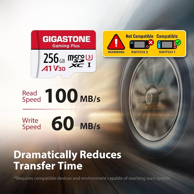 【for Switch 1 Only】 GIGASTONE 256GB Micro SD Card 5-Pack, Gaming Plus,