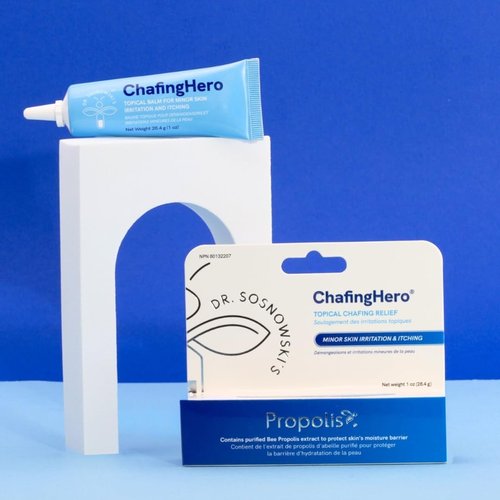 Dr Sosnowski's ChafingHero® Anti-Chafe Balm | Soothes Severe Chafing & Protects from Friction | Propolis, Camphor, Coconut Oil | Arms, Thighs, Bra | Athletes or Everyday | Fragrance-Free, 1 oz