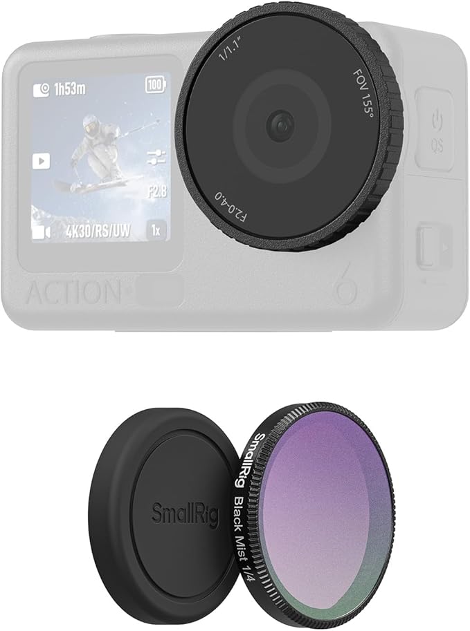 SmallRig 1/4 Black Mist Filter for DJI Osmo Action 6, Snap On Black Diffusion