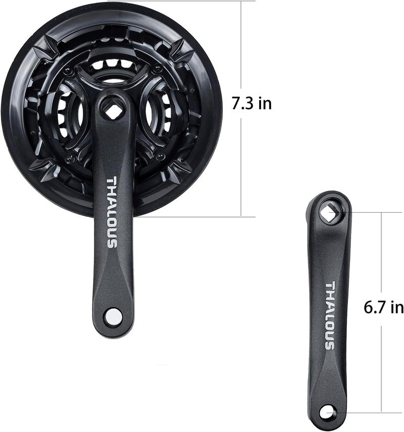 THALOUS Bicycle Crankset 6 7 8 Speed 42/34/24T Universal Square Crank Set 170MM Crank Arm for Mountain Bike