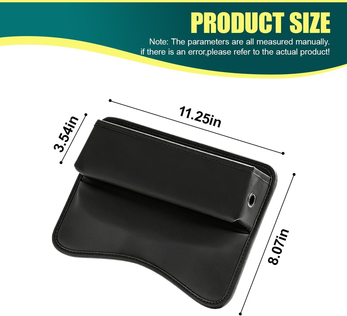 Car Seat Gap Filler Organizer, Leather Auto Center Console Storage Box, Universal Vehicle Interior Front Seat Side Gap Filler Organizer Essential Accessories for Phone Key Wallet(2PCS)