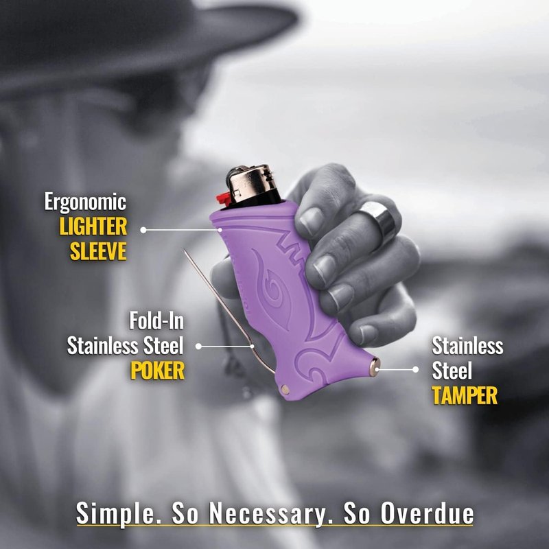Toker Poker - Bic Lighter Sleeve Glow in The Dark - All Inclusive Tool for Camping and Other (Glow Pink)