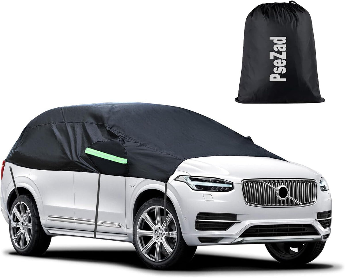 Universal SUV MPVHalf Car Cover Waterproof All Weather, Hail Protector Car Body Covers Outdoor Indoor for All Season Windproof Dustproof UV Resistant Snowproof Protect Your Windshield and Roof