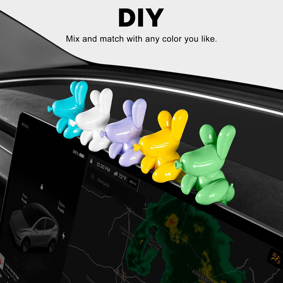 5PCS Dog Mode Mini Screen Decoration for Tesla Model Y and Model 3