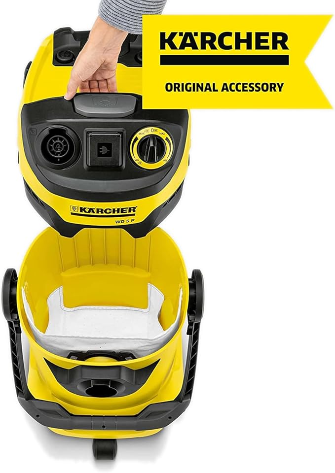 Kärcher Filter Fleece Bags 4 Pack, Compatible with Karcher Wet Dry Vacuum Cleaner Models WD 4, WD 5, WD 5/P, WD 6