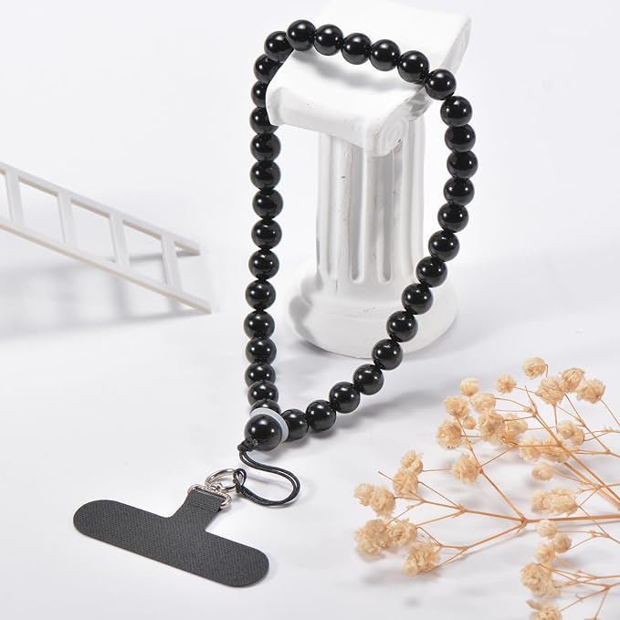 Agate Beaded Phone Wrist Strap for Women Men Stone Beads Charm Handmade