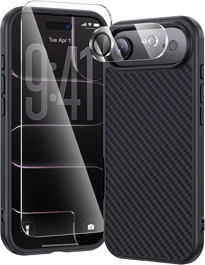 toushion 3 in 1 for iPhone Air Case Carbon Fiber Black&Grey, Fits MagSafe