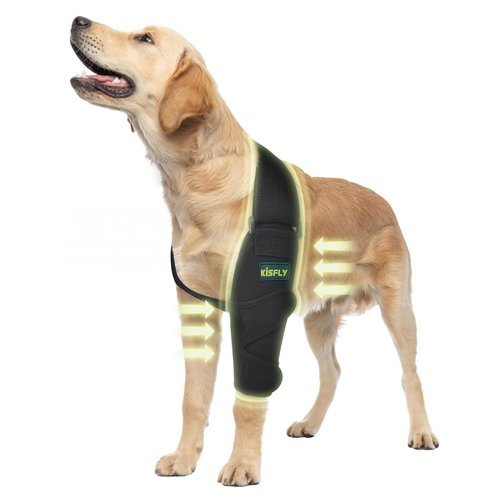KISFLY Dog Elbow Protector XL for Large Dogs, Anti Lick Elbow Sleeve, Helps Relieve Calluses, Hygroma & Pressure Sores, Soft Breathable Support Wrap, Left Leg