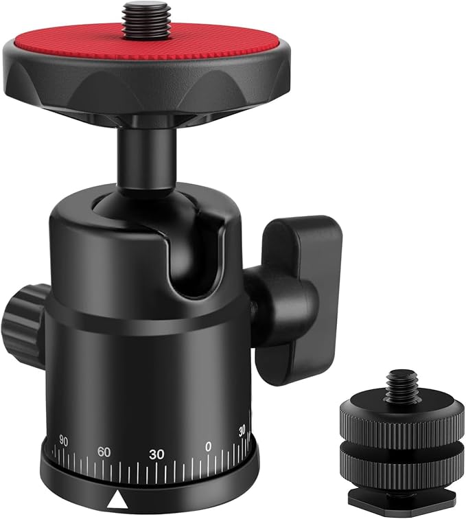 Universal 1/4" Swivel Mini Ball Head Screw Tripod Mount