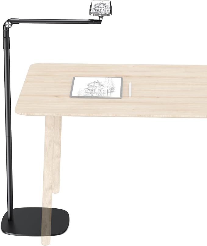 elitehood Floor Phone Stand Overhead Video Recording, 360 Degrees Swivel Tilt