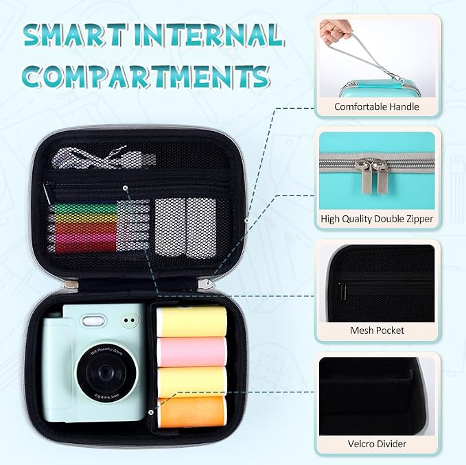 Carrying Case for Print Pods Mini Printer, Portable Mini Thermal Sticker Maker