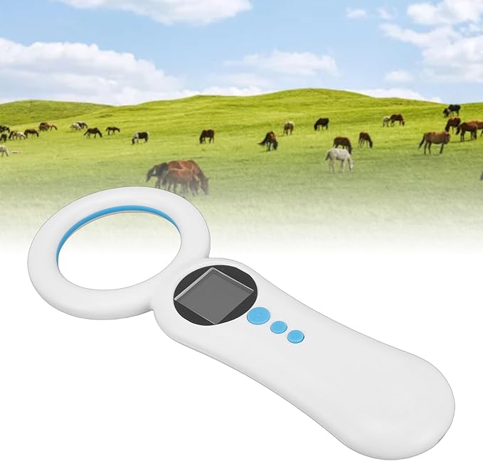 PUSOKEI Pet Microchip Scanner, Rechargeable EMID FDX B Chip Reader, 134.2kHz 125kHz Pet Chip ID Scanner with 500 Storage Capacity and 1.44in TFT Screen, for Animal