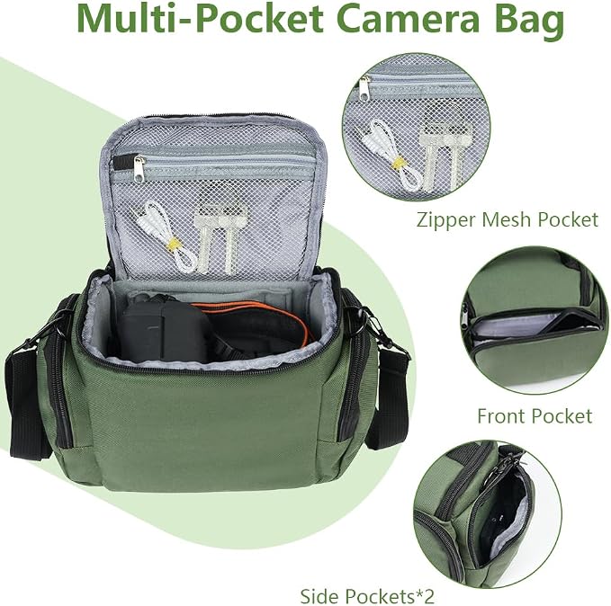 Ainiv DSLR Camera Bag, Waterproof Anti-Shock SLR Camera Case, Large Adjustable
