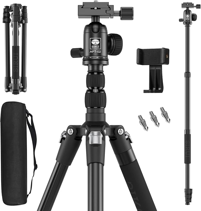 SIRUI Camera Tripod & Monopod Stand, 78.7" Tall Aluminum Detachable Tripod
