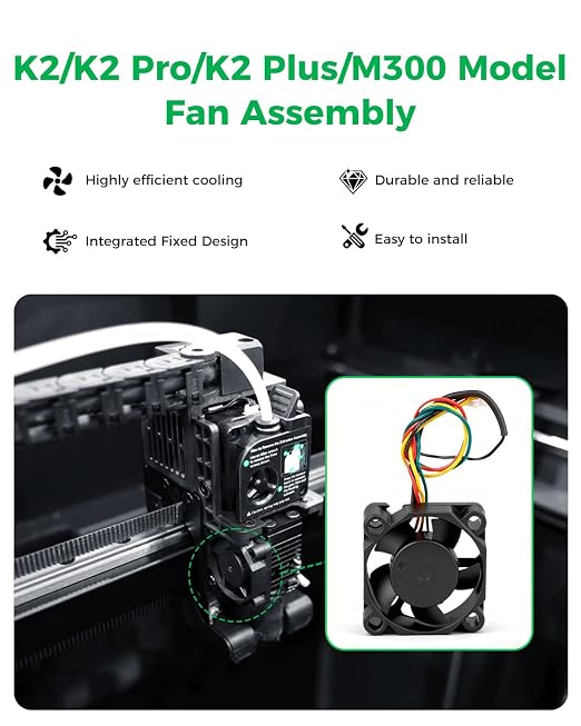 Creality Official K2 Plus Heatbreak Fan, 24V Throat Cooling Fan