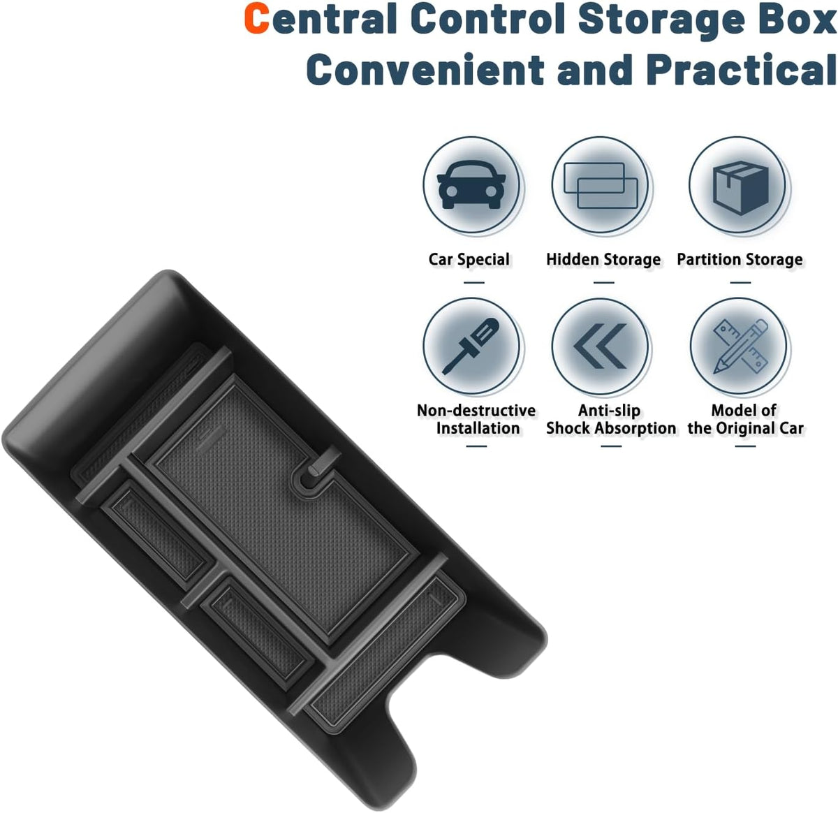 Ruiya 2026 Camry Center Console Organizer for 2026 Toyota Camry Accessories ABS Armrest Console Organizer Compatible with 2025 2026 Toyota Camry LE/SE/XLE/XSE/TRD