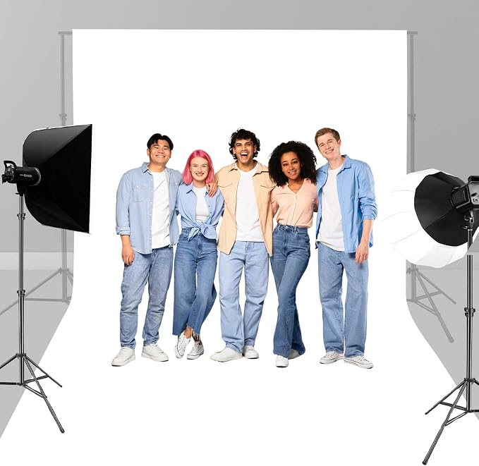 7x5FT White Backdrop for Photography, High Density Polyester Fabric Background