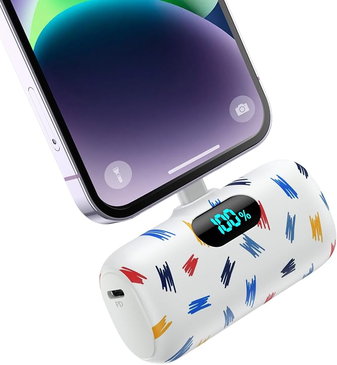 Small Portable Charger for iPhone 5000mAh, PD Fast Charging Power Bank,Mini Battery Pack Portable Phone Charger Travel Essentials for iPhone 14/14 Pro Max/13/13 Pro/12 Pro/11/XS/XR/X/8/7/6/SE Series