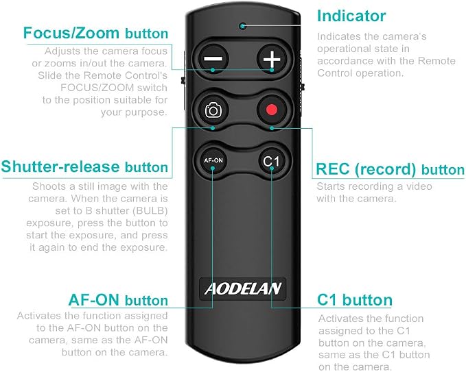 AODELAN Camera Remote Control Remote Shutter Commander