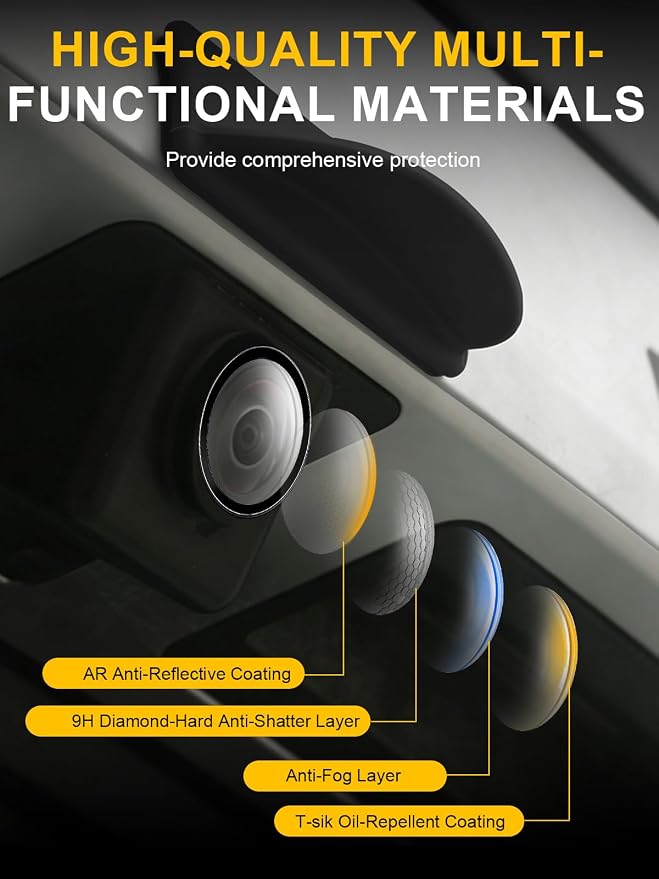 Car Camera Lens Protector 4-Pack + Backup Camera Rain Shield 2-Pack,