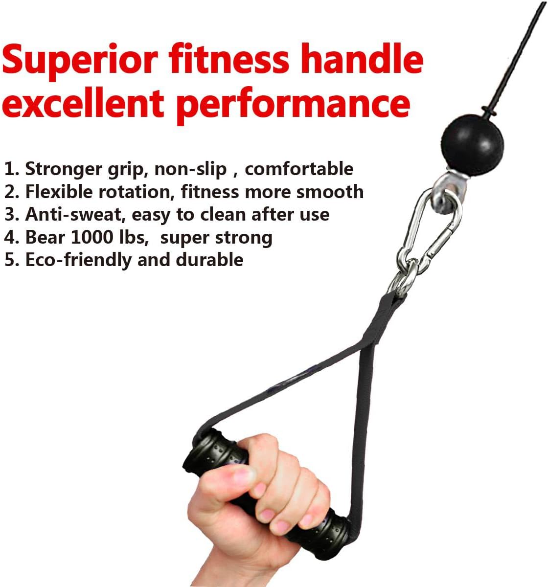 Skiennix Heavy Duty Gym Workout Handles - Comfortable Grip for Cable Machines & Resistance Bands | Home Exercise Equipment
