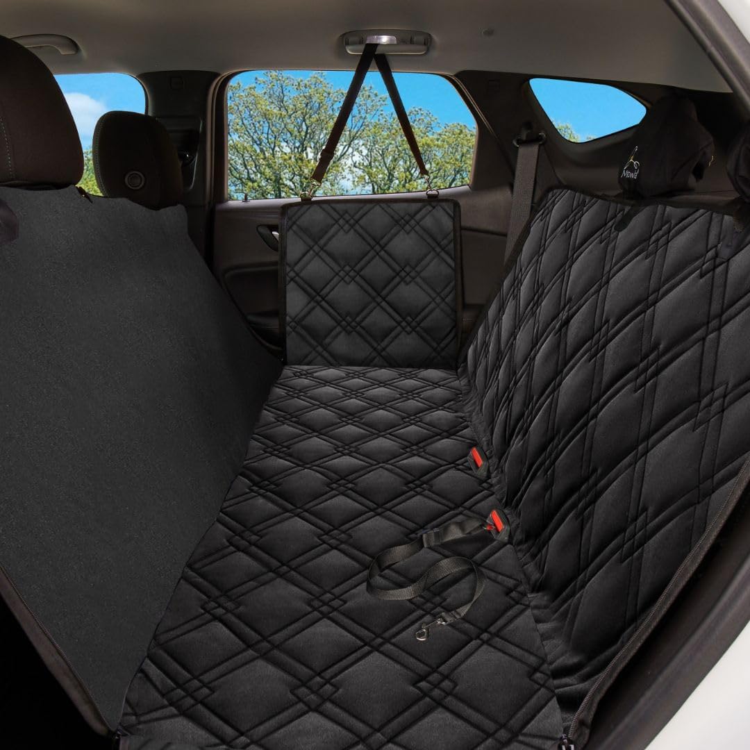 Meadowlark Dog Car Seat Cover, X-Large Heavy Duty Pet Seat Cover for Back Seat, Extra Padded Non-Slip Dog Hammock, Water-Resistant Back Seat Protector for Cars Trucks and SUVs (64” W x 60" L)