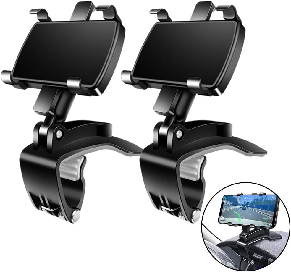 FONKEN Car Phone Mount, 360 Degree Rotation Dashboard Clip Mount, Compatible with iPhone 11/12 Pro Max XS Max XR 8 8Plus 7 Samsung Galaxy S10 S9 S8 LG and More
