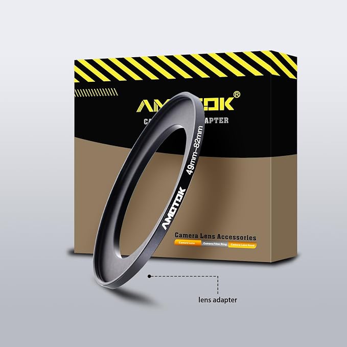 49mm Lens to 82mm Camera Lens Adapter, 49mm to 82mm Filter Step-Up Adapter Ring