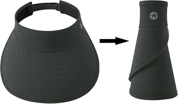 WANDER Sun Visor Hats for Women Wide Brim UV Protection Adjustable Large Golf Beach Cap Packable Travel Sport Visor