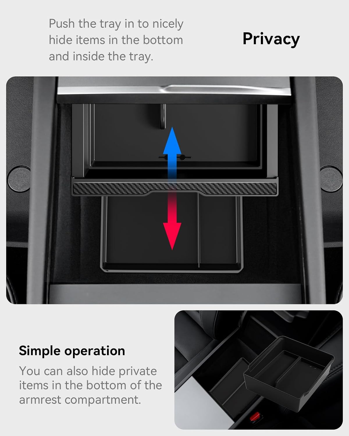 for 2026 Tesla Model 3 Highland Center Console Organizer Tray 4 PCS