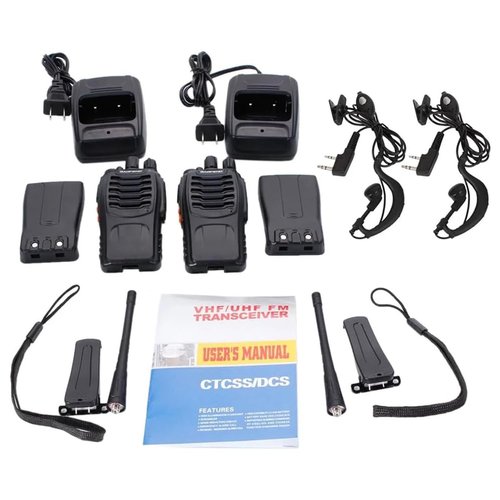 BAOFENG Walkie Talkies Long Range for Adults with Earpieces,16 Channel Walky Talky Rechargeable Handheld Two Way Radios with Flashlight Li-ion Battery and Charger 2 Pack