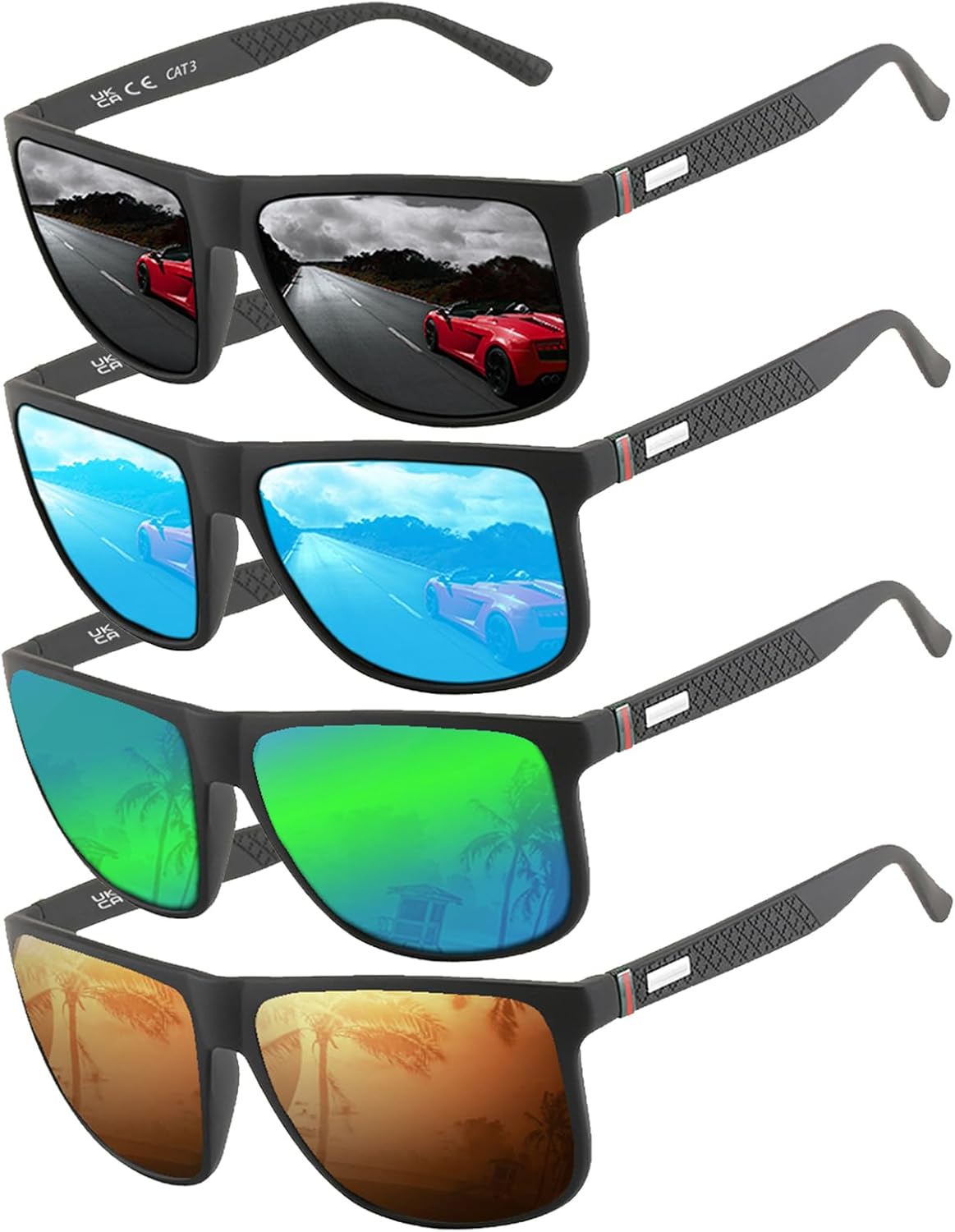 Perfectmiaoxuan Polarized Sunglasses - Lightweight Frame with HD Pilot Lenses | Ideal for Golf, Driving, Fishing, Travel