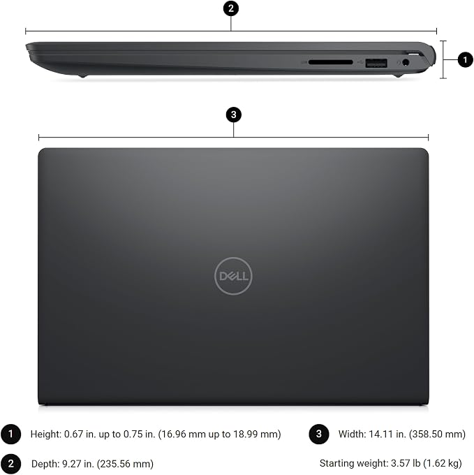 Dell Pro 15 Business Laptop, Intel Core i7-1355U, 16GB DDR5 512GB SSD | High Efficiency Office Notebook, Multi-Tasking, All-Day Battery Power, WiFi 6, Portable, FHD 120Hz Display