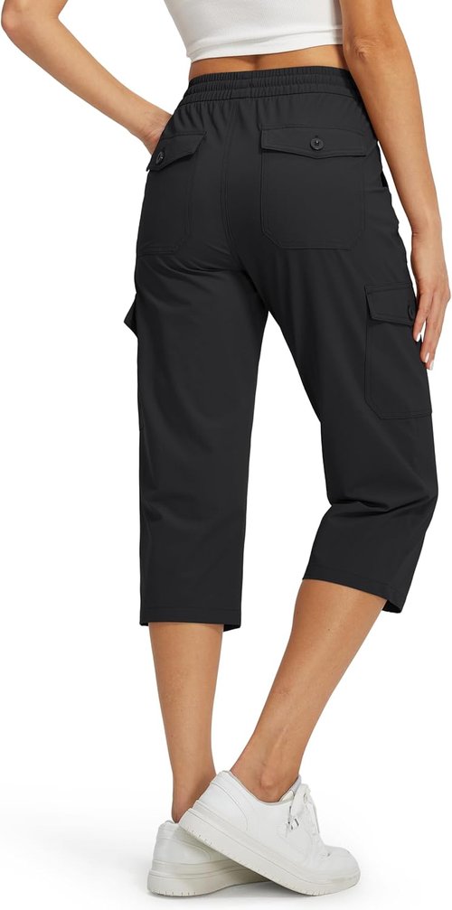 Libin Women's Capri Pants - Quick-Dry Cargo Capris for Travel & Hiking | Stretchy, Water-Resistant Design