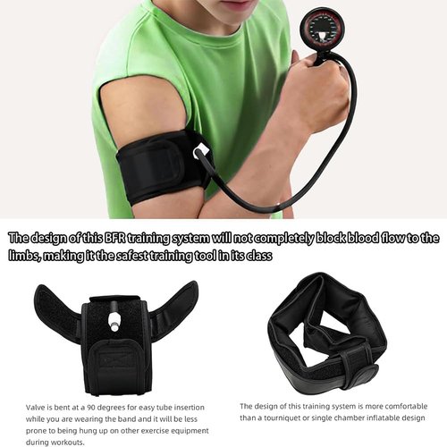 BFR Resistance Training Bands for Arms, Legs & Glutes – Precision Pressure-Regulation System for Muscle Endurance | Fitness Occlusion Bands for Home Gym, Outdoor Workout & Training (2 Arm Bands)