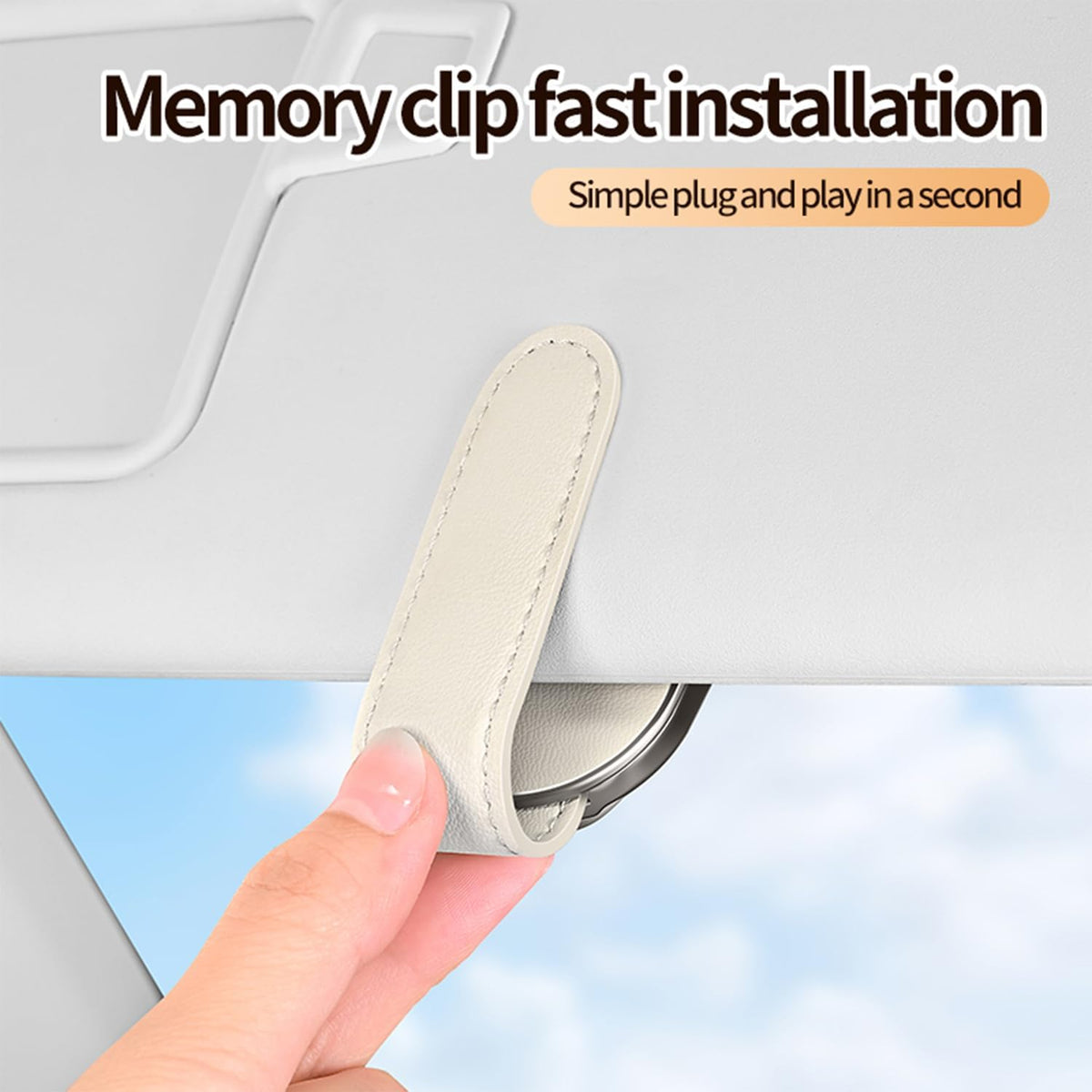Sunglass Holder for Car Visor,（Zinc Alloy Body） car Visor Sunglasses Clip, Auto-Clamping Eyeglasses Organizer for Sun Visor, One-Handed-Operation,Universal Fit